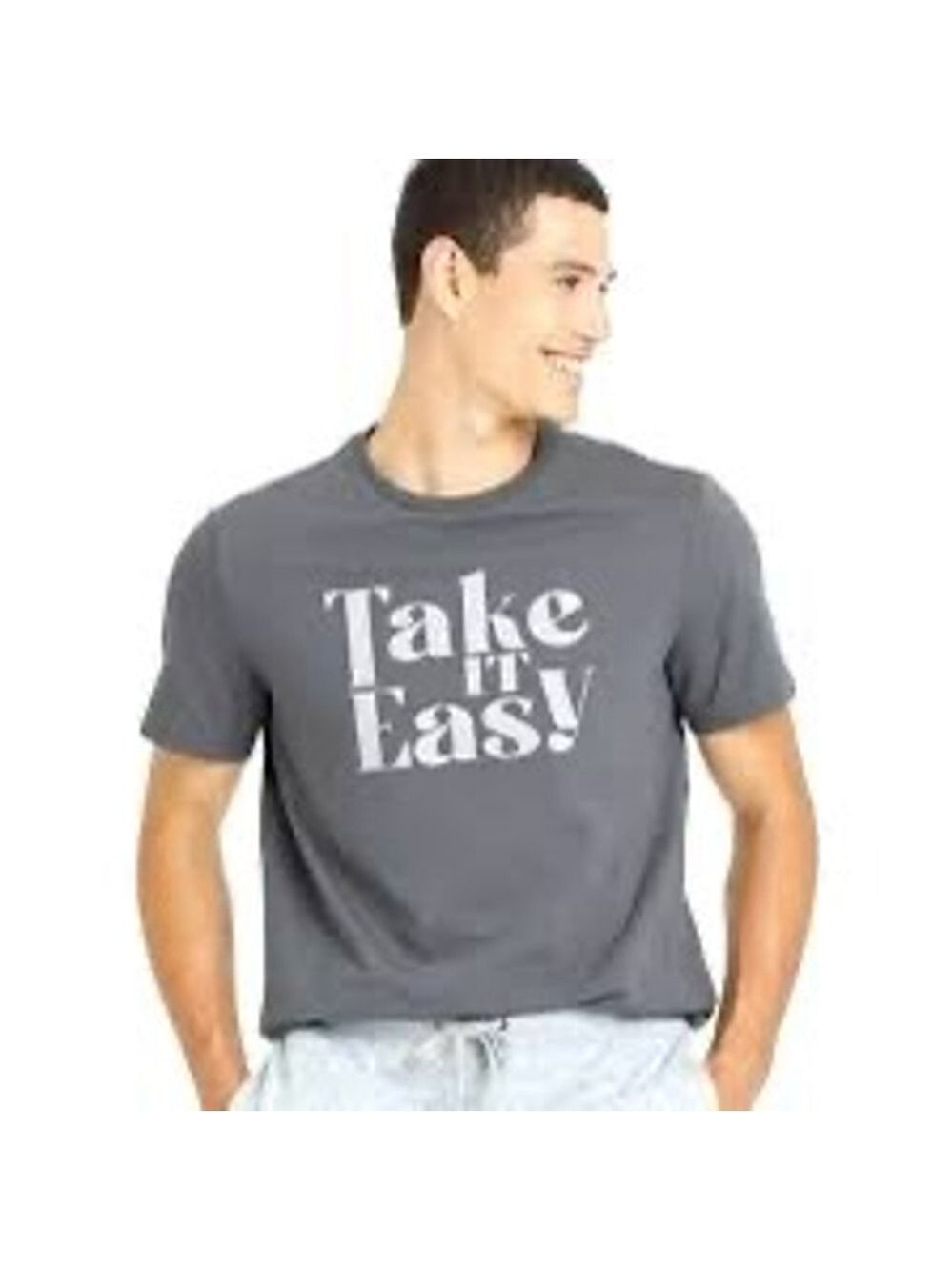 Goodfellow & Co Grey White Take It Easy Short Sleeve Tee M - Picture 1 of 5